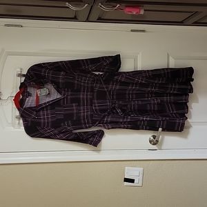 Torrid purple plaid shirt dress sz 1